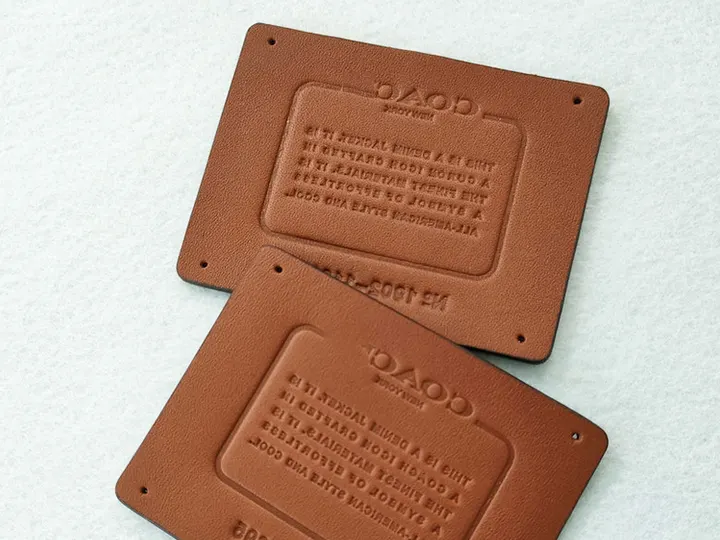 Debossed PU leather logo patch