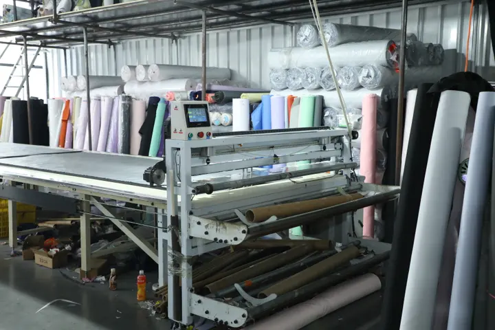 Fabric cutting room