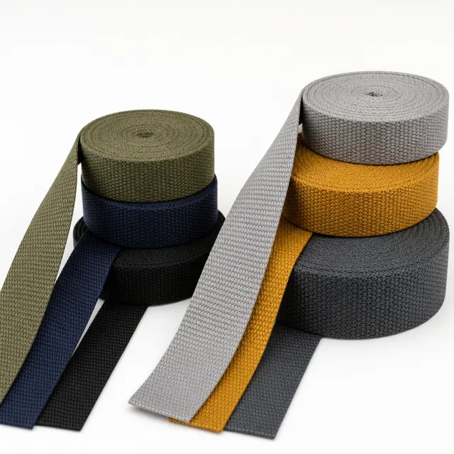 Polyester and nylon bag webbing rolls in colours