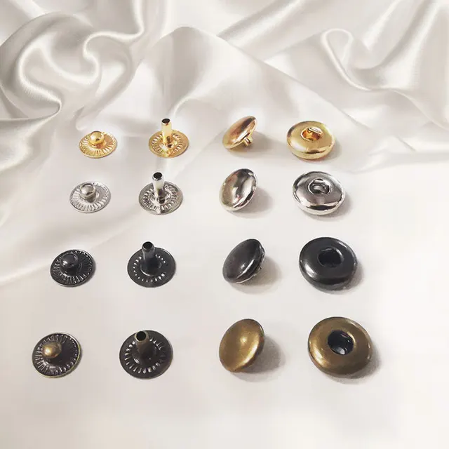 Metal press snap button fasteners