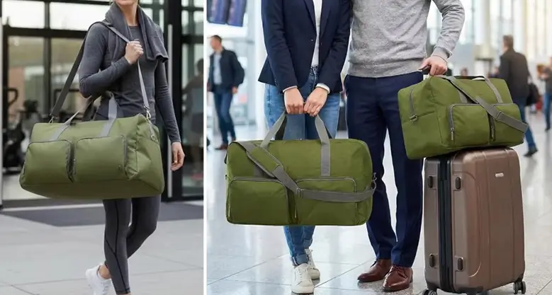 Custom travel duffel bag sample