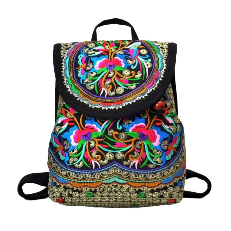 Embroidered logo on backpack