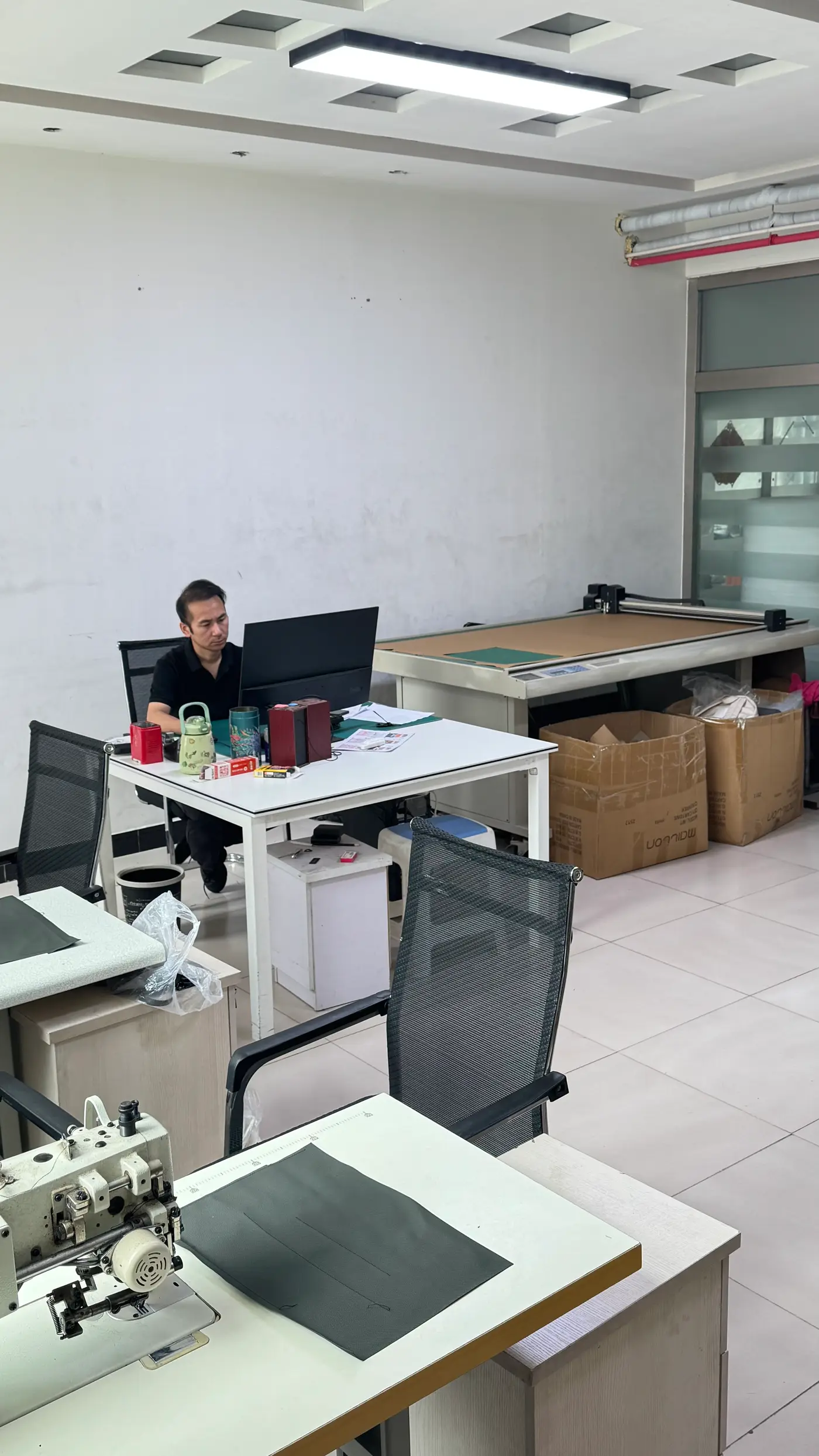 CAD workstation and pattern table in the Senszx sample development room