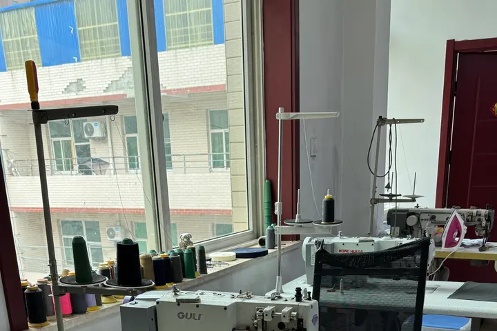 Industrial sewing machine used for backpack samples