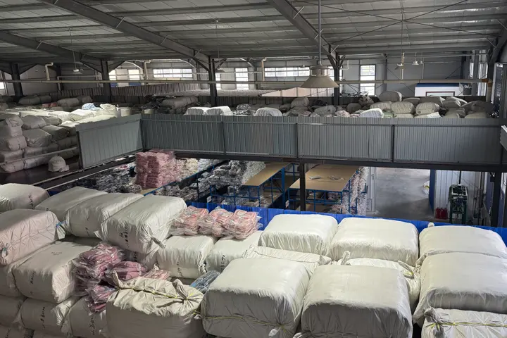 Mezzanine storage of stock backpacks