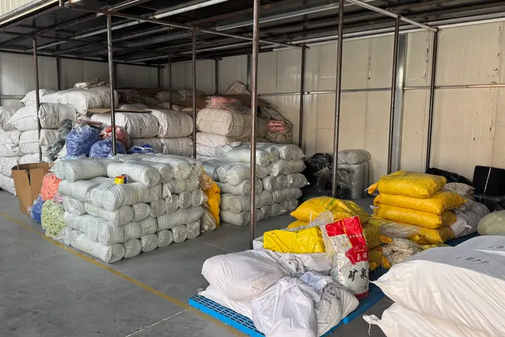 Palletised backpack order prepared for shipment at the Senszx warehouse